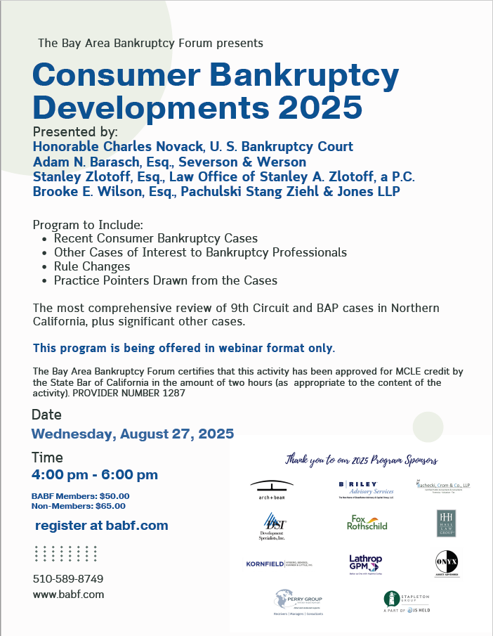 BABF Forum Consumer Bankruptcy Development 2025